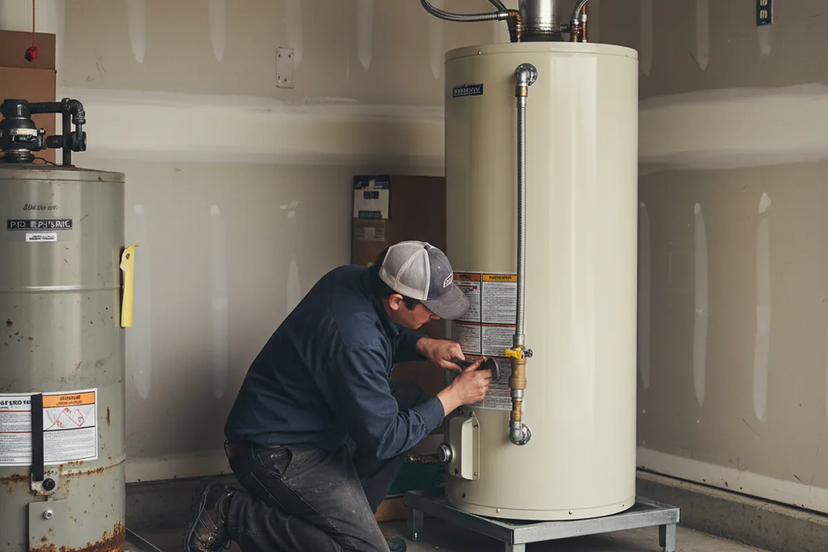 Water heater and shutoff valve replacement in Brookport