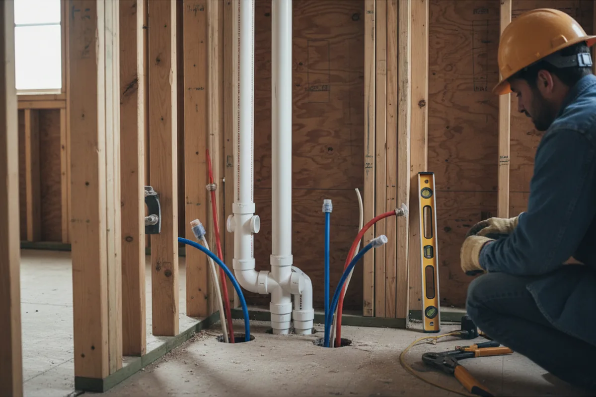 Drain and supply rough-in during Leak Detection in Brookport